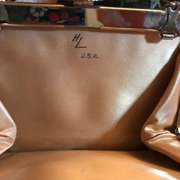 Vintage HL USA Harry Levine Silver Hinge Frame Evening bag - Picture 6 of 12